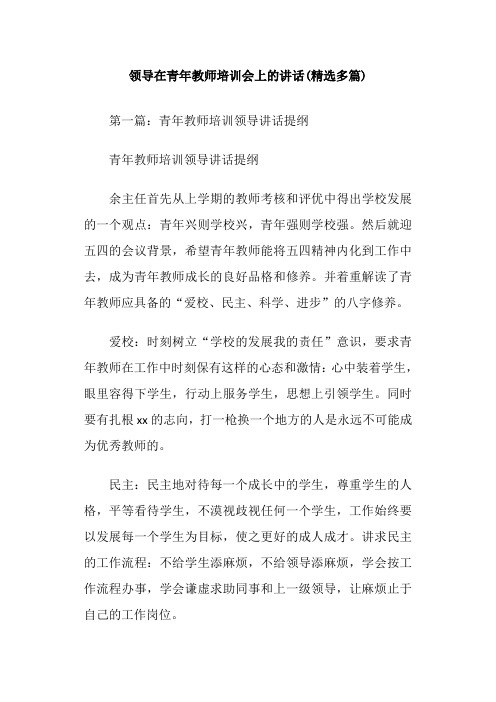 领导在青年教师培训会上的讲话(精选多篇)