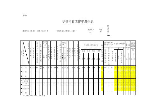北沟小学体育工作年度报表