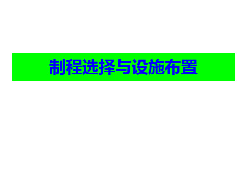 制程选择与设施布置