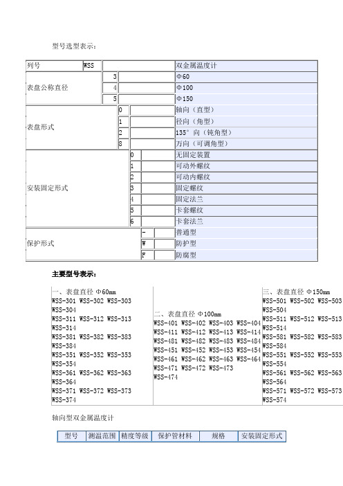 双金属温度计选型