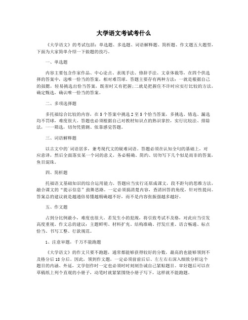 大学语文考试考什么