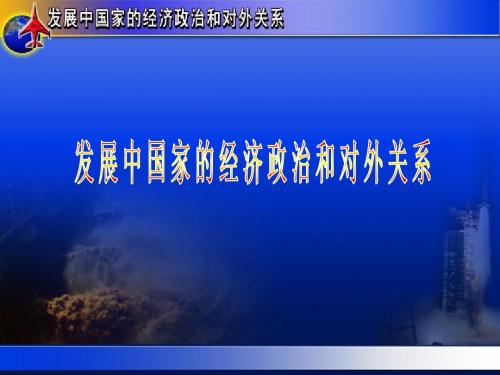 00发展中国家的经济政治和外交关系