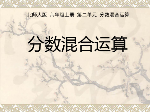 北师大版六年级上册数学 第二单元 分数混合运算一  13张幻灯片