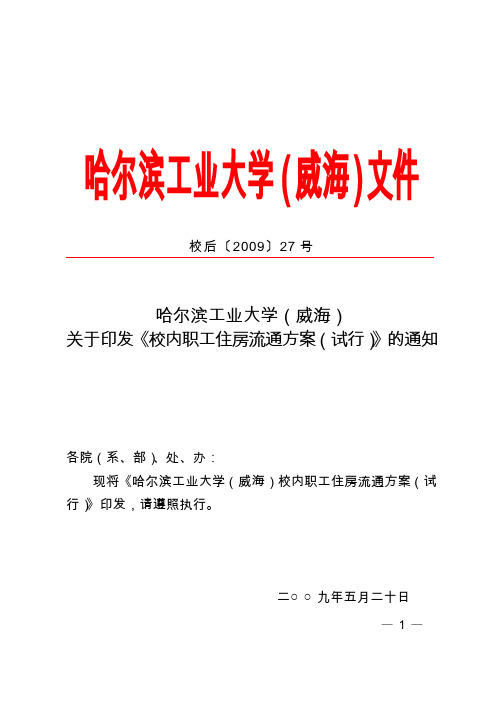 哈尔滨工业大学威海分校文件