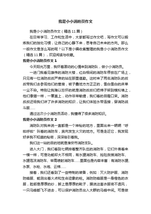 我是小小消防员作文