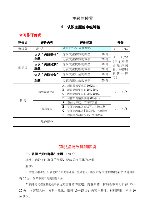 阳光喔作文课程标准服务能力资料35元主题与境界第4讲习作评价标准