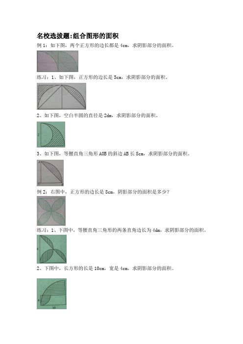 名校选拔题组合图形的面积