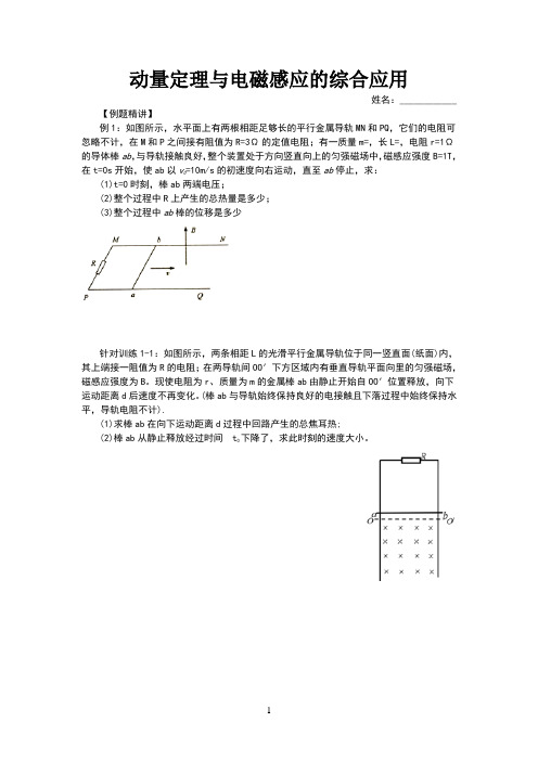 【精品专题】动量定理与电磁感应的综合应用