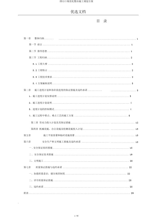 排污口规范化整治施工规划方案