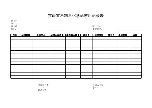 实验室易制毒化学品使用记录