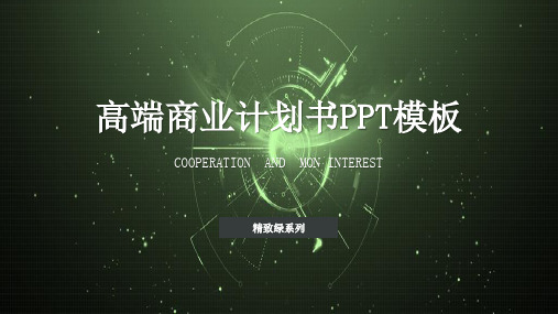 高端商业计划书PPT模板