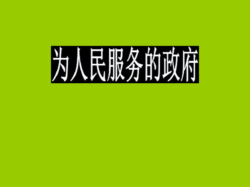 为人民服务的政府二轮复习课件