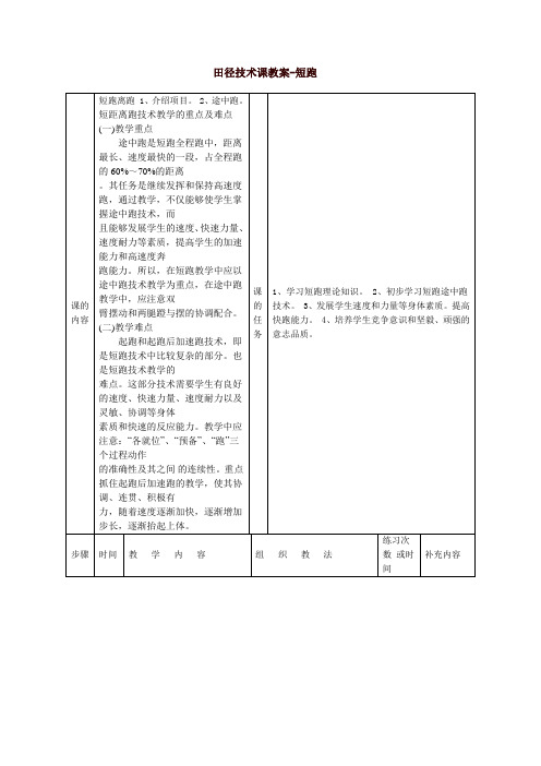 短距离跑