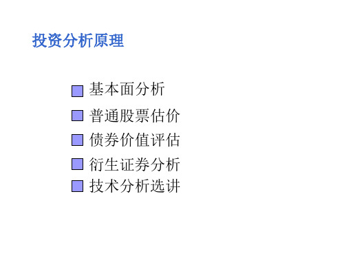 股票投资分析原理