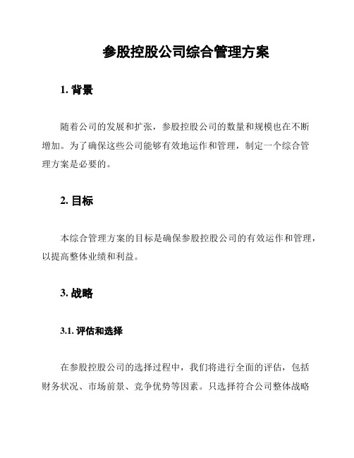 参股控股公司综合管理方案