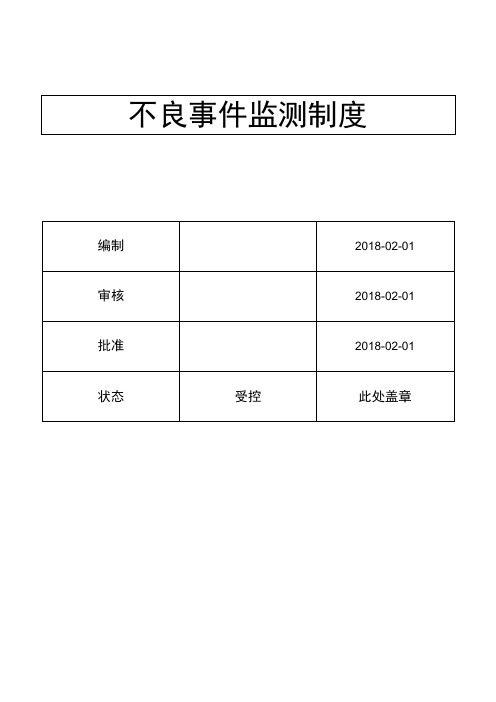 不良事件监测制度( ISO13485程序 )