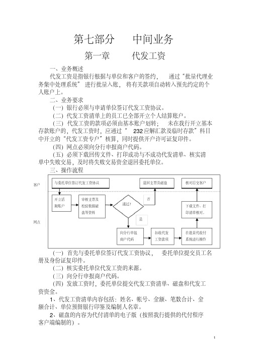 银行运营业务操作规程_第七部分_中间业务