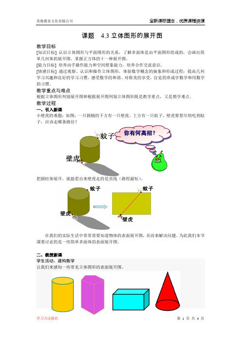 立体图形的展开图教案