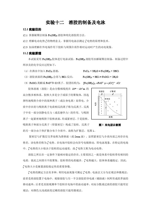 实验十二  溶胶的制备及电泳