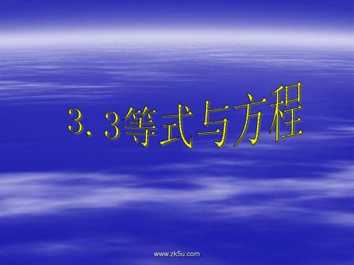 3.3等式与方程 课件1(北京课改版七年级上)