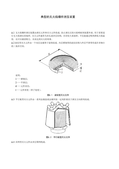 典型的无火焰爆炸泄压装置