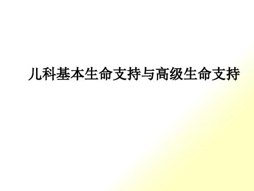 儿科基本生命支持与高级生命支持