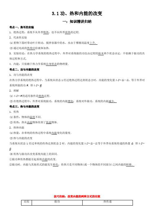 3.1 功、热和内能的改变-高二物理精(人教版2019选择性必修第三册)