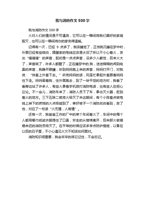 我与消防作文500字