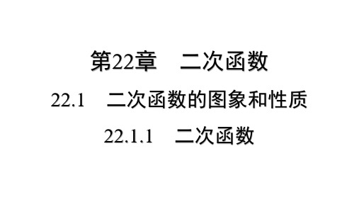 22.1.1 二次函数2024-2025学年人教版数学九年级上册