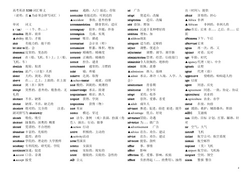 高考英语3500词汇释义1