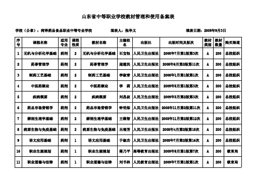 教材管理和使用备案