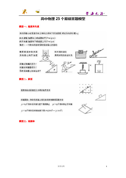 高中物理23个易错答题模型