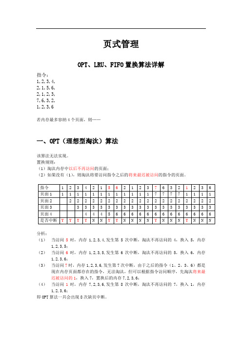 详解页式管理置换算法FIFO_LRU_OPT