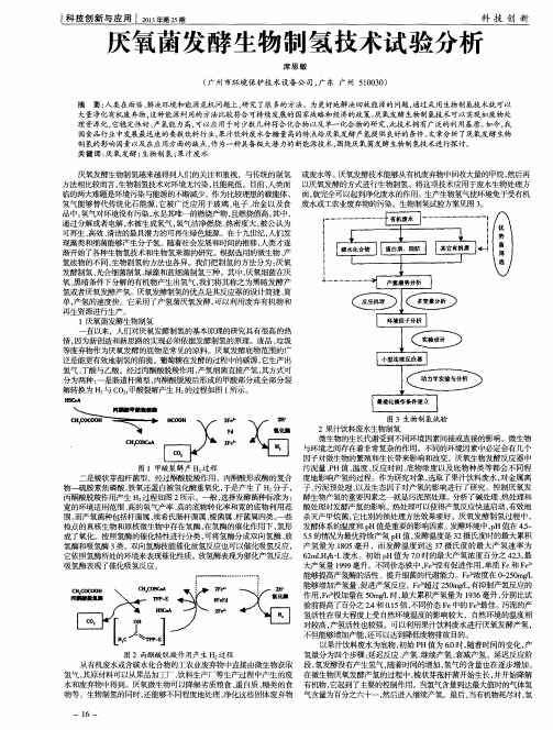 厌氧菌发酵生物制氢技术试验分析