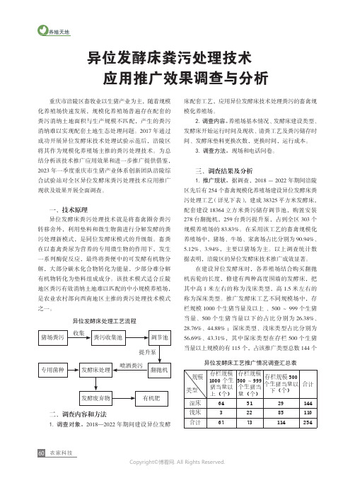 异位发酵床粪污处理技术应用推广效果调查与分析