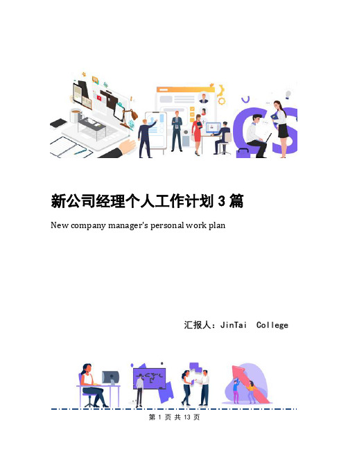 新公司经理个人工作计划3篇