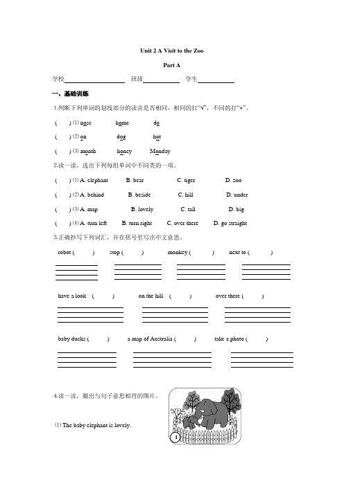 闽教版2019-2020年五年级英语下册 Unit 2 同步练习(2)