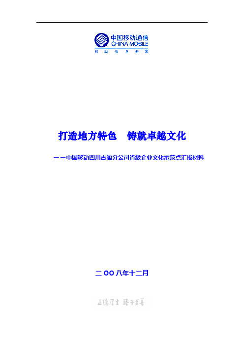 企业文化示范点材料解析