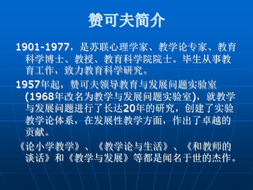 第六讲发展性教学理论