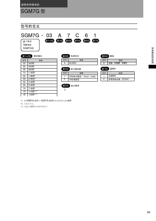 安川电机SGM7G系列样本