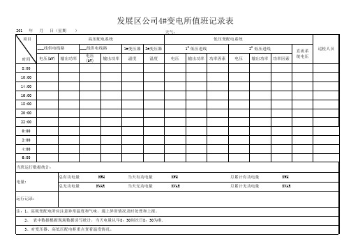 10kV变电所运行记录