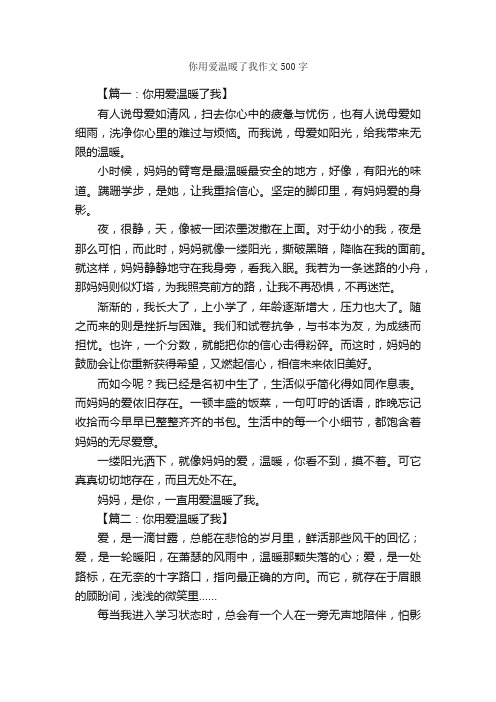 你用爱温暖了我作文500字_初一作文_