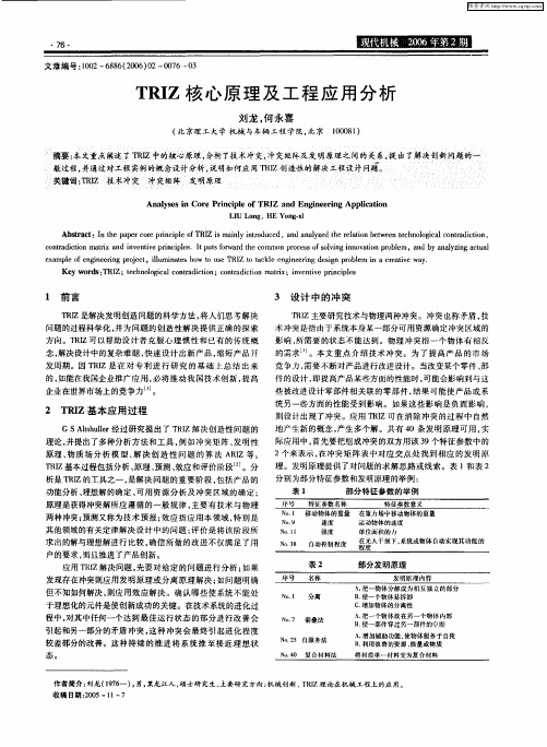 TRIZ核心原理及工程应用分析