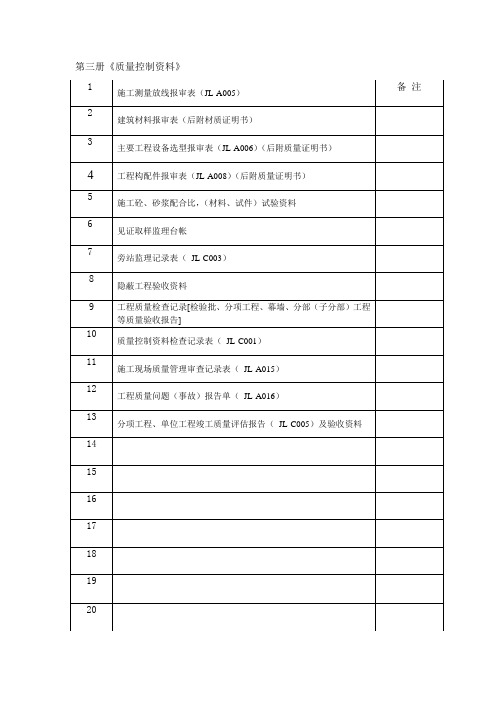 第三册《质量控制资料》