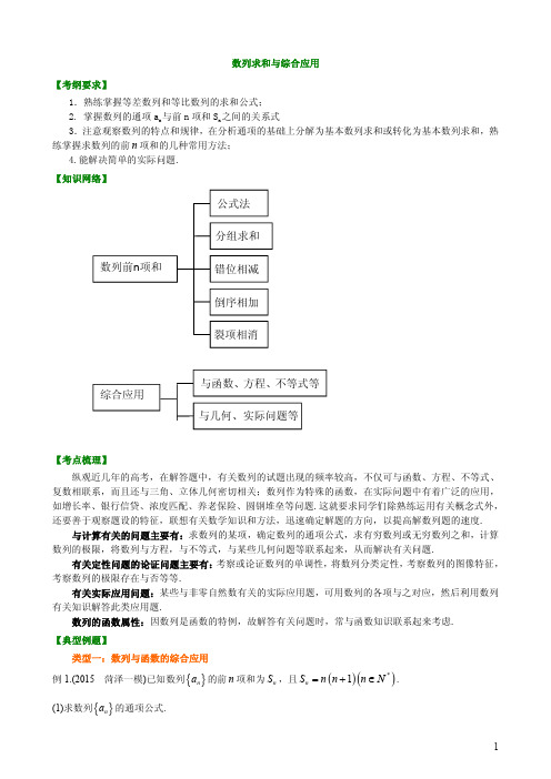 41总复习：数列求和及其综合应用(基础)知识梳理