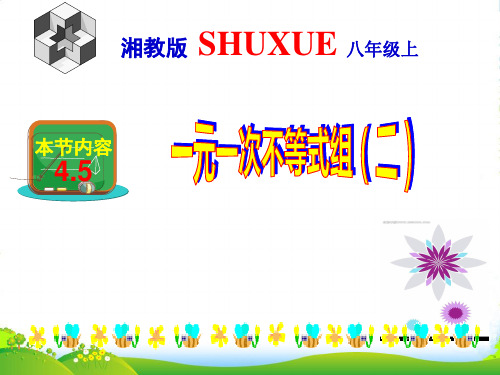 湘教八年级数学上册《4.5一元一次不等式组(二)》课件