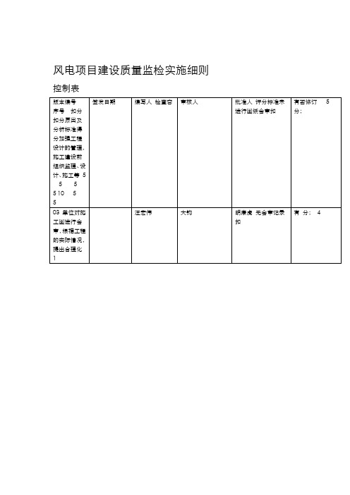 风电项目建设质量监检实施细则