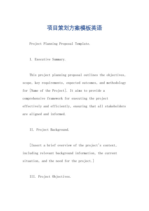 项目策划方案模板英语