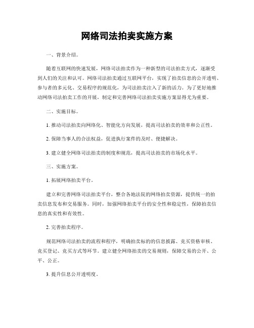 网络司法拍卖实施方案