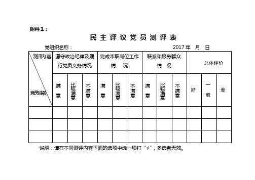 党员民主评议表